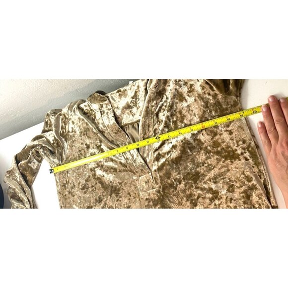 Mystree Dress Whimsigoth Floral Crushed Velvet Fairycore Mini V Neck  Gold S - Picture 4 of 9